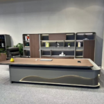 Modern Executive Office Desk & Storage Wall Unit