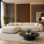 Modern Cream Bouclé Sectional Sofa