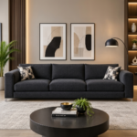 Modern Charcoal 3-Seater Sofa