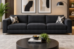 Modern Charcoal 3-Seater Sofa - Image 2