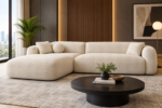 Modern Cream Bouclé Sectional Sofa - Image 2